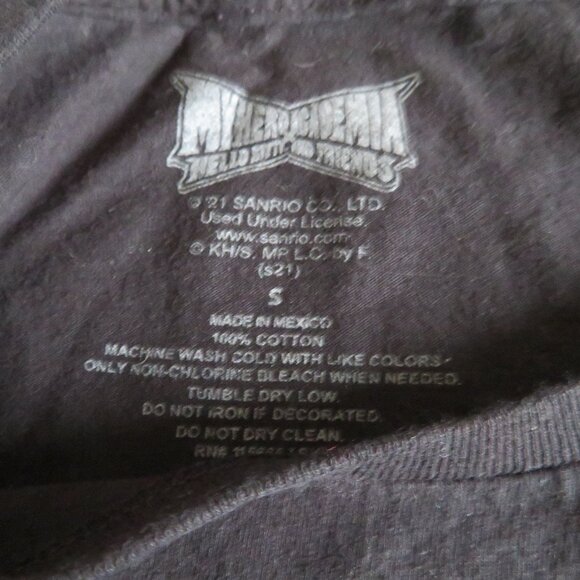 Men's Hello Kitty Friends & My Hero Academia Black Graphic Tee, Small, EUC - Picture 4 of 4